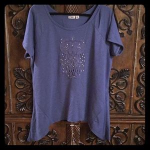Cato XL owl embellished top
